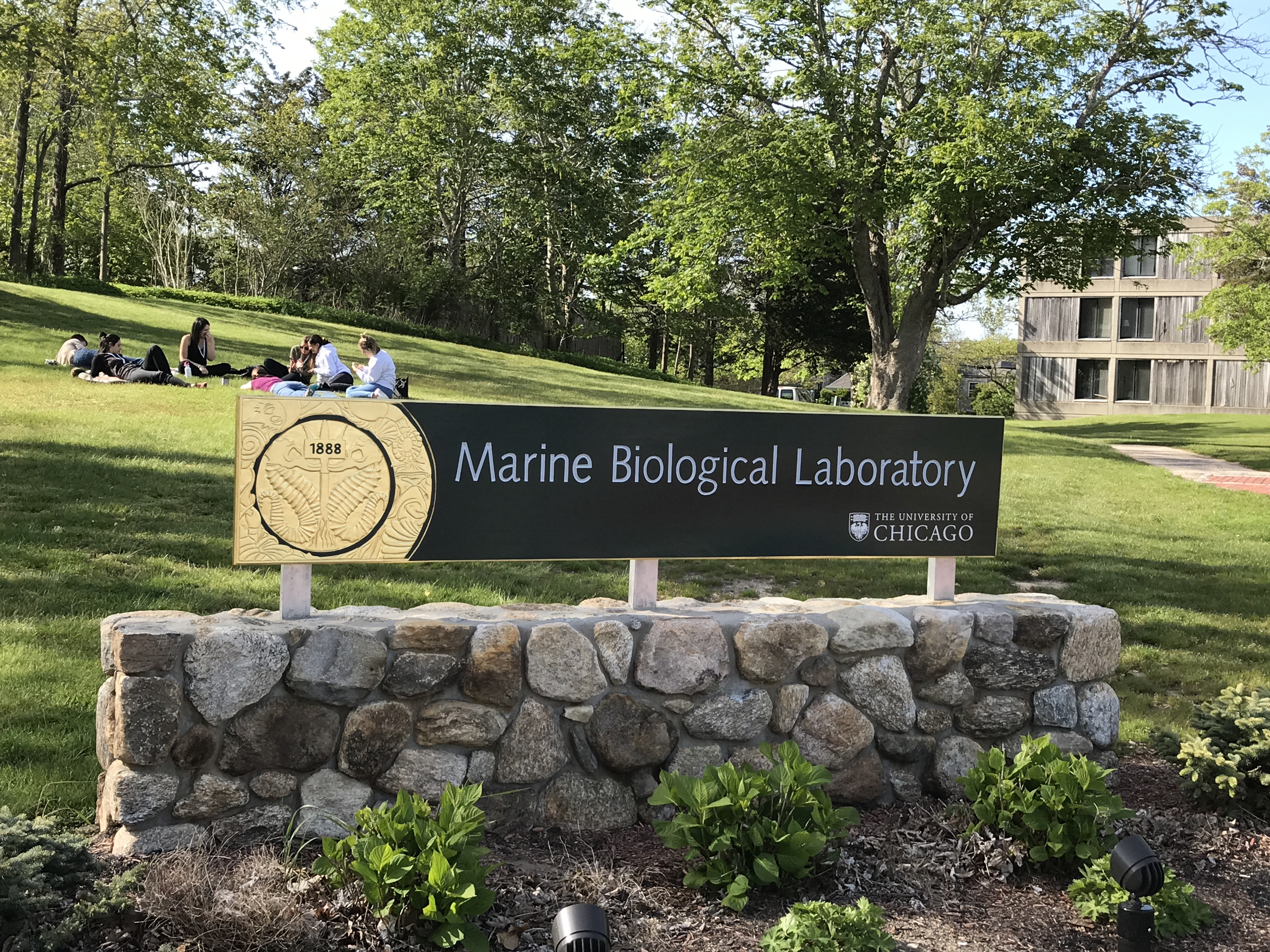 Sign and students
