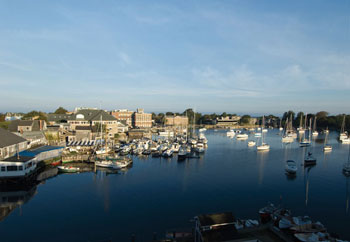 MBL (Marine Biological Laboratory) campus sits on Eel Pond, Woods Hole, MA