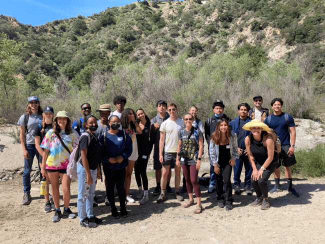 Photo of students in the field in LA