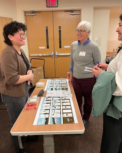 L-R Stephanie Tsui (NEU), Suzanne Thomas, Paula batta-Lona (UConn) at PIE-LTER 2024 Annual meeting at MBL Credit Diana Kenney