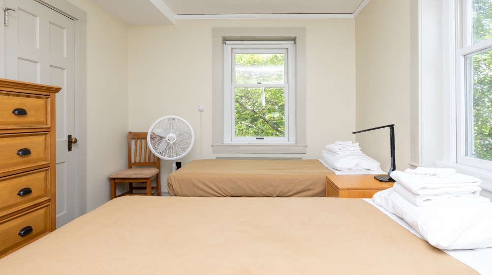 Brick Dorm bedroom