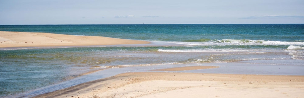 Tisbury Great Pond inlet to the sea. Do not reuse photo. Photo by Ray Ewing, Vineyard Gazette