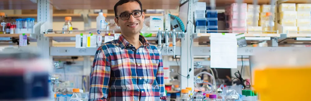 Ankur Jain in his lab