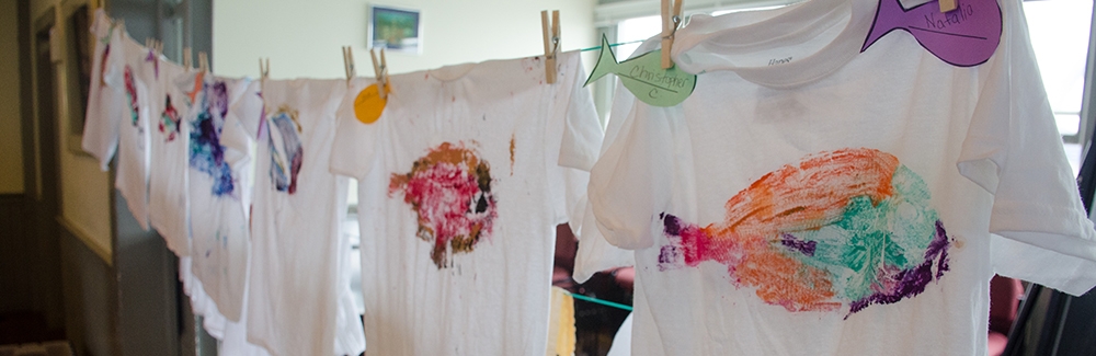 Fish printing at the Woods Hole Science Stroll.
