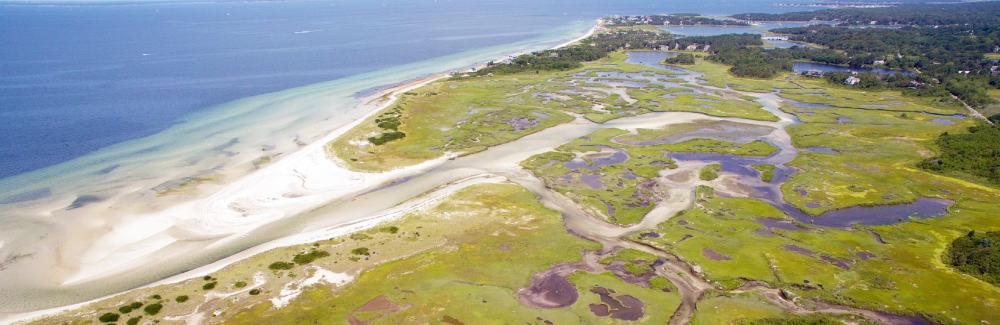 Photo: Aerial of Great Sippewissett Marsh in 2015. Credit: Rhys Probyn