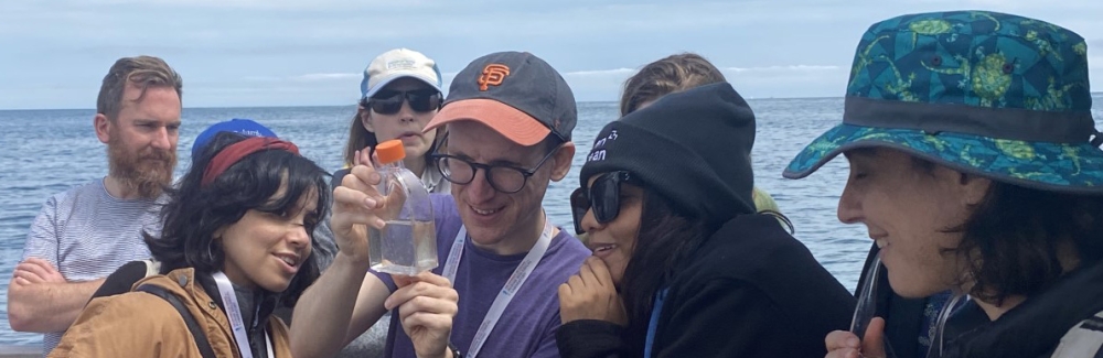 Journalists on a boat