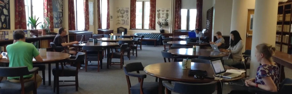 The Bay Reading Room in the MBLWHOI Library. Credit: Matthew Person