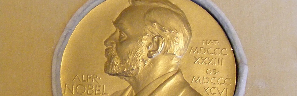 Thomas Hunt Morgan’s 1933 Nobel Prize in Physiology or Medicine on display in the MBL-WHOI Library.