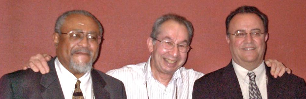 Jim Townsel, Ed Kravitz and Joe Martinez at the Society for Neuroscience (SfN) annual meeting in 2003 when Townsel and Martinez received the society’s Award for Education in Neuroscience. Photo courtesy of Anne Etgen