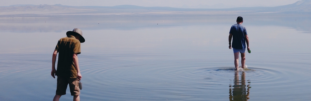 Researchers explore the waters of Mono Lake, looking for signs of life.
