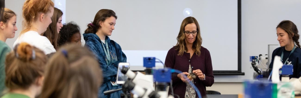 Lisa Abbo teaches during a High School Science Discovery course 