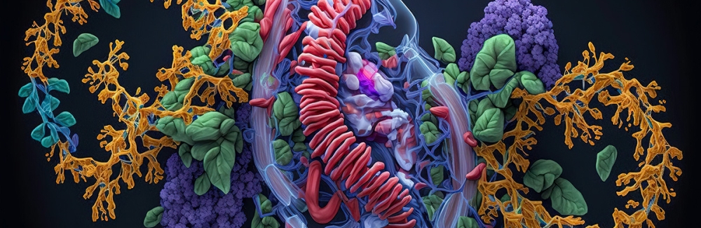 Generative AI rendering of transfer RNA (tRNA), a small molecule that plays a key role in protein synthesis. 