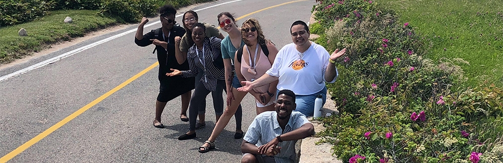 1000 SPINES alum Senegal Alfred Mabry and part of 2022 SPINES class in Woods Hole Photo courtesy Senegal Alfre