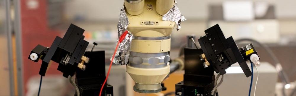 Photo caption: An electrophysiology rig and microscope in the 2024 Neural Systems and Behavior course: Credit: Dee Sullivan 
