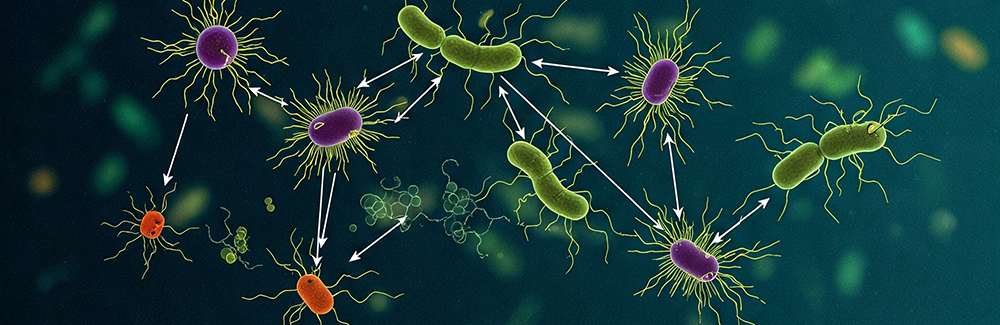 Graphical depiction of microbial food webs.