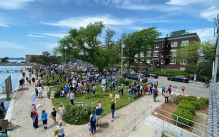 Black Lives Matter march in Waterfront Park, Woods Hole. Credit: Roger Hanlon