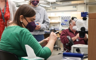 Graham school student in lab