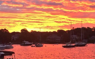 Eel pond at sunset. Credit Anneke Kakebeen