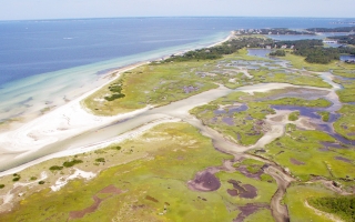 Photo: Aerial of Great Sippewissett Marsh in 2015. Credit: Rhys Probyn