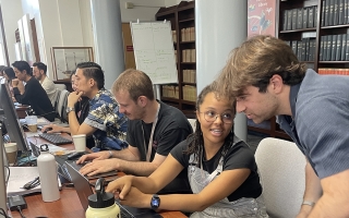 Diane Adjavon of HHMI Janelia with student Matteo De Bernardo of Whithead Inst.