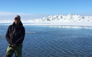 A scientist near the North Pole