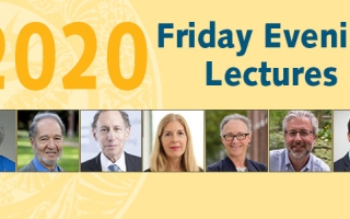 Friday Evening Lecture banner with headshots