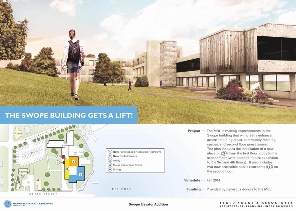 Schematic of the new Swope elevator and public restrooms project