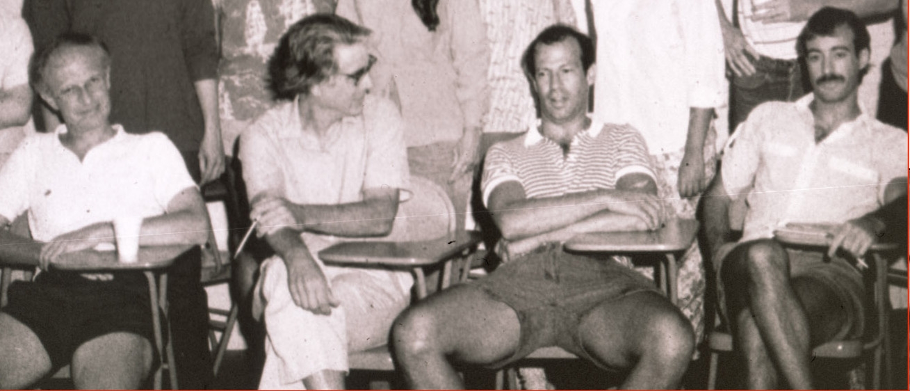 (from left): Mike Sheetz, Tom Reese, Bruce Schnapp, and Ron Vale at the Marine Biological Laboratory in Woods Hole in the 1980s. Courtesy of Ron Vale A Classic MBL Collaboration