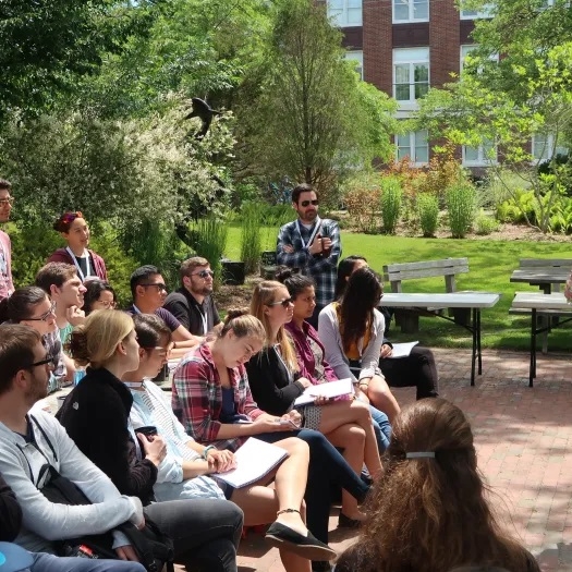 An Embryology course "Outdoor Sweat Box" (question and answer session) with Susan Strome of University of California, Santa Cruz. Photo credit: David Sherwood