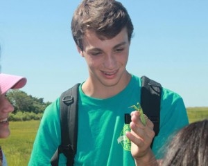 Junior Owen Lasko at Sippewissett, a salt marsh and research site near the MBL. Credit: Beth Simmons