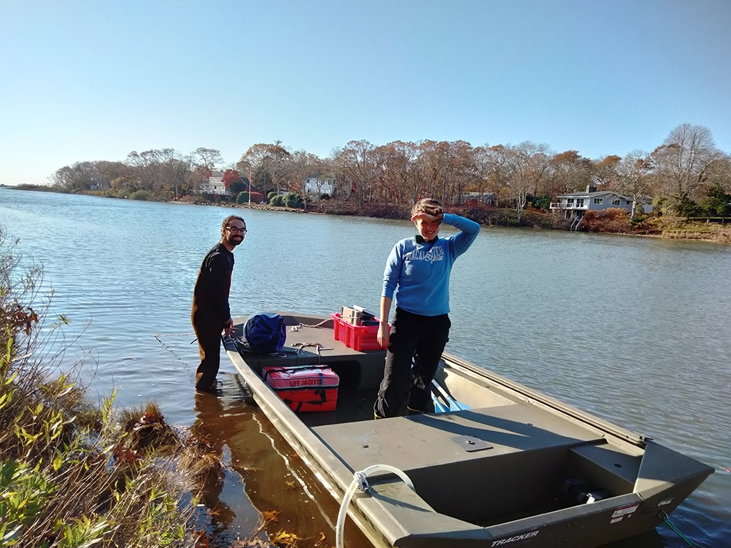 SES students in a boat