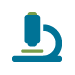 microscope icon in green and blue