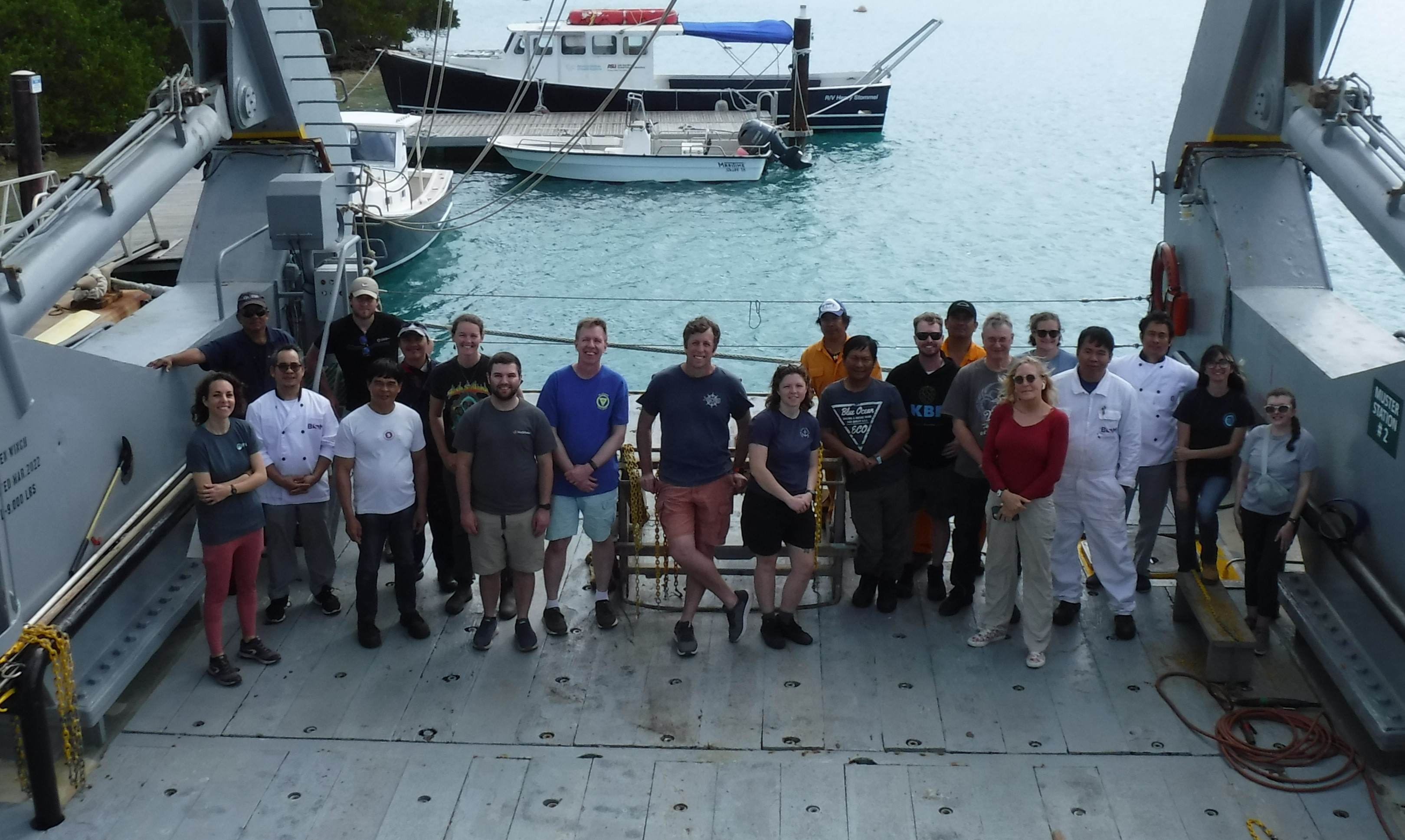 Uniting forces in April 2024: the R/V Atlantic Explorer crew and the Oceanic Flux Program (OFP) & Plastic Ocean Project (POP) teams