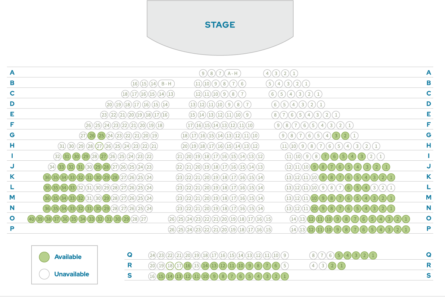 Clapp Auditorium seating chart