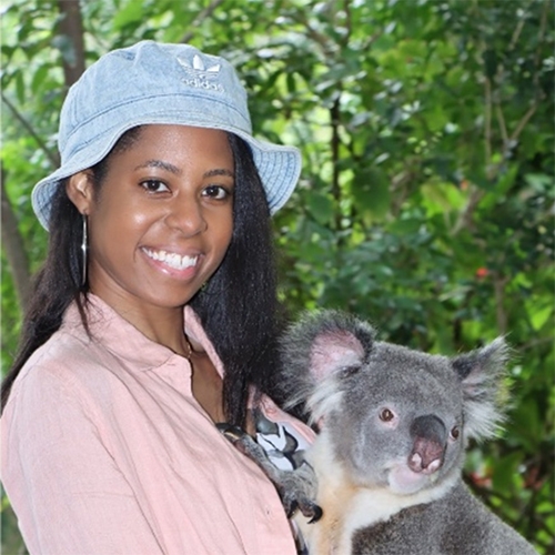 Tavita Garrett with Koala bear
