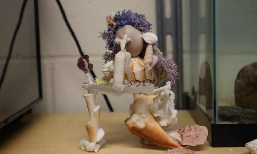 Statue of shells and sea glass from beach excursions