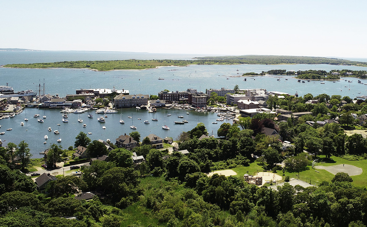 Woods Hole and the Marine Biological Laboratory campus.