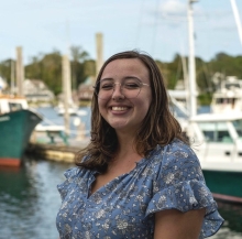 A headshot of Samantha Rathbun, inaugural ENGAGE-Bio Postbacc Scholar at the MBL (2023)