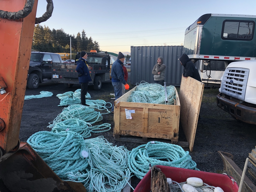 Installation and seeding of the Popof Island kelp farm