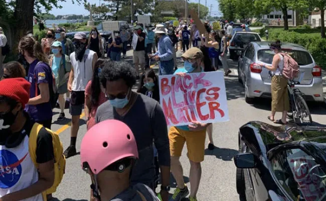 Black Lives Matter Rally in Woods Hole. Credit: Sebastien Laye