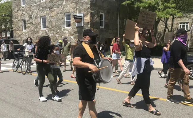 Black Lives Matter Rally in Woods Hole. Credit: Diana Kenney