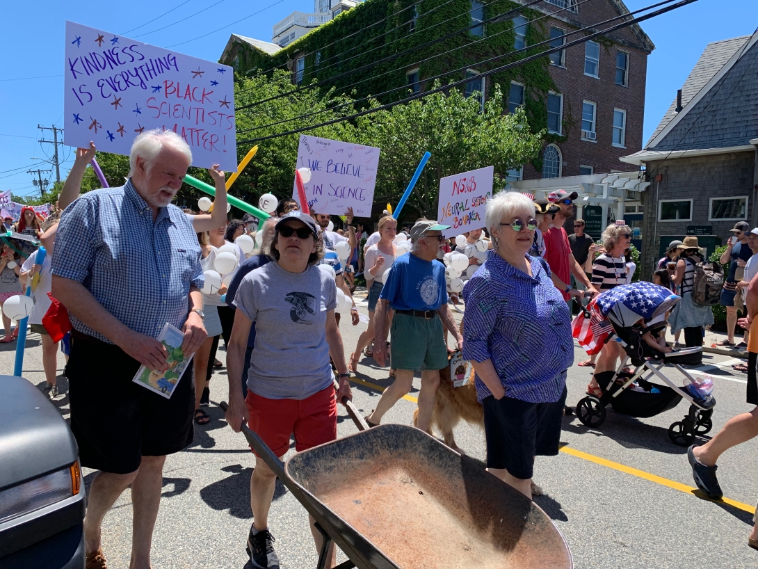 Participants march in the 2022 Woods Hole Fourth of July Parade