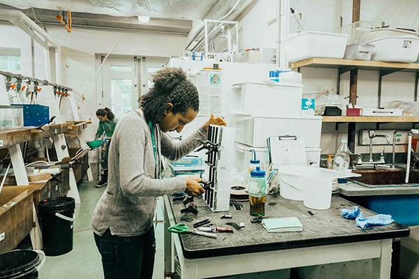 woman in the lab