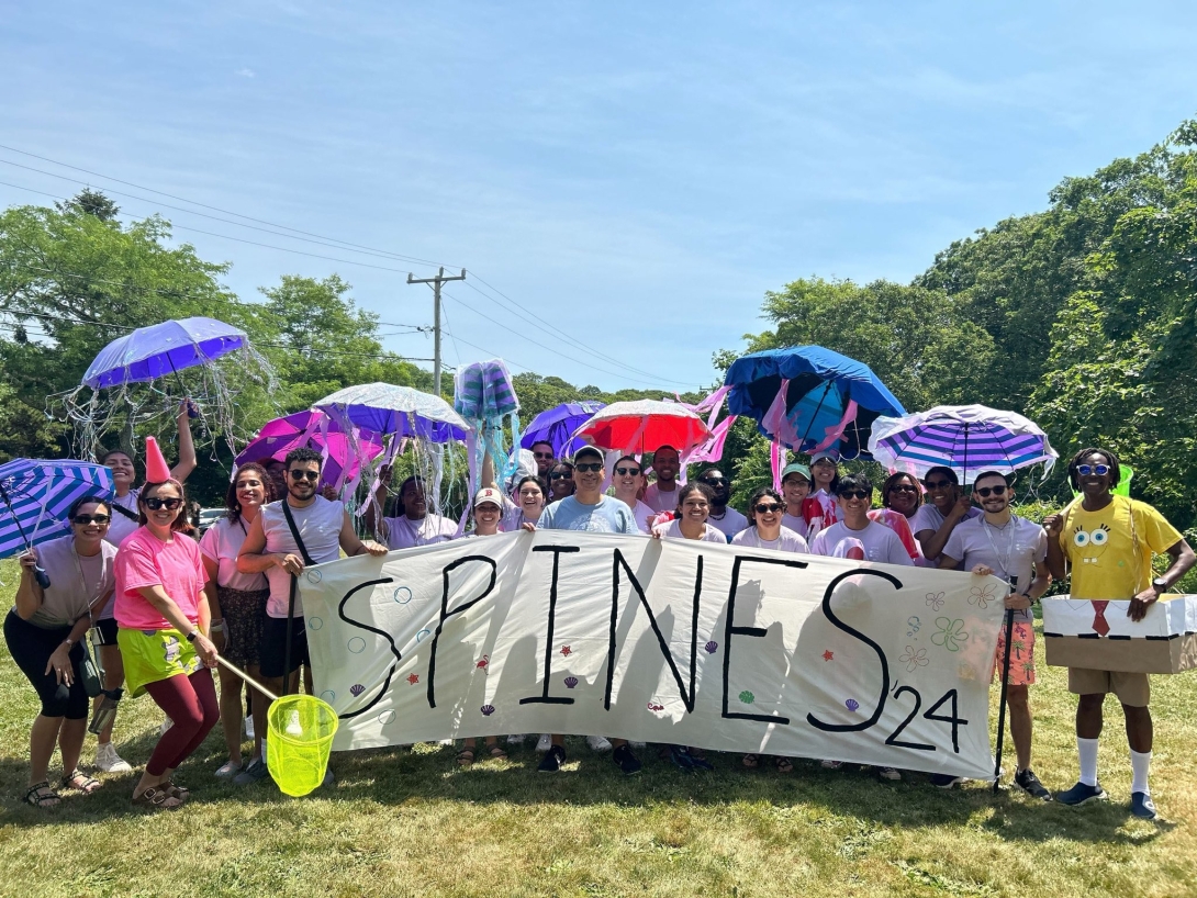 2024 SPINES students participate in the Woods Hole 4th of July parade. 